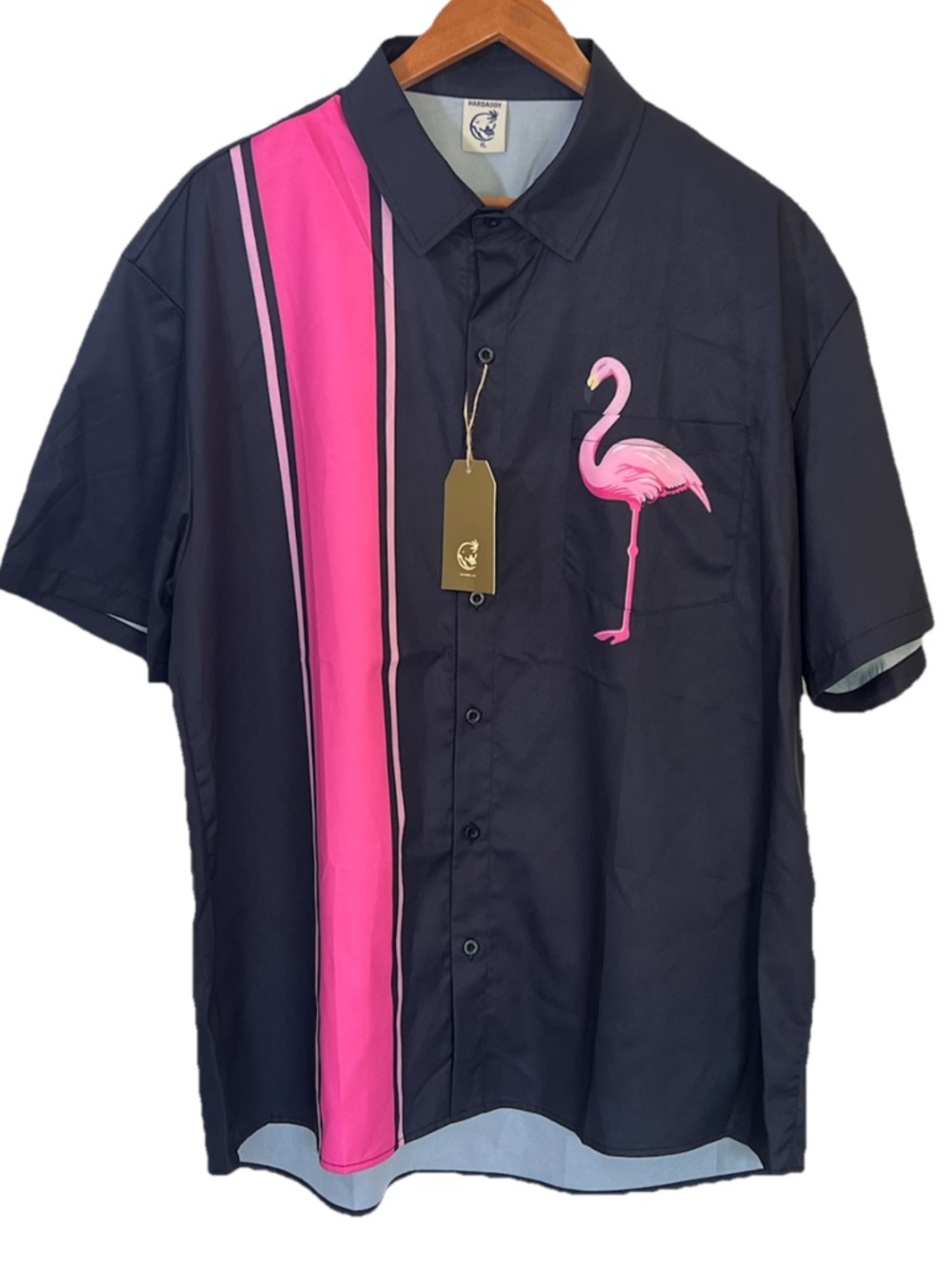 Hardaddy Men’s Flamingo Button-Down Retro Shirt Size XL NWT
